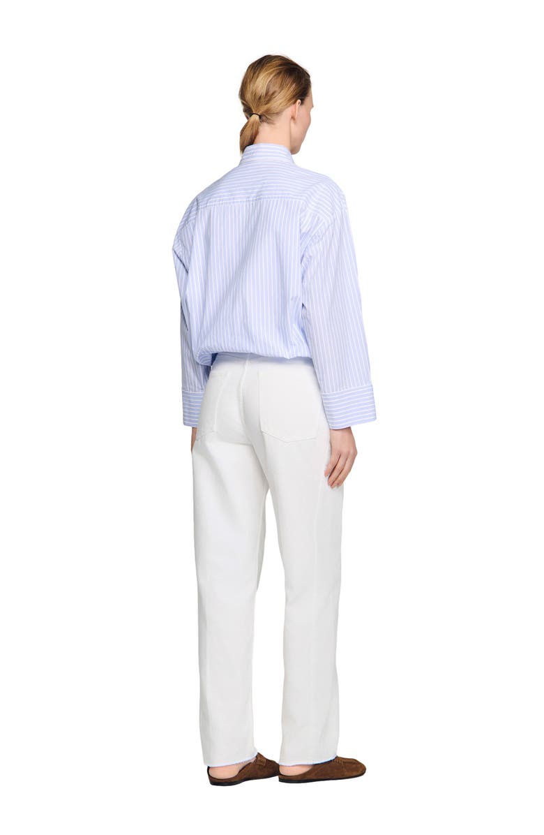 SANDRO Cropped striped shirt, Alternate, color, Blu / White