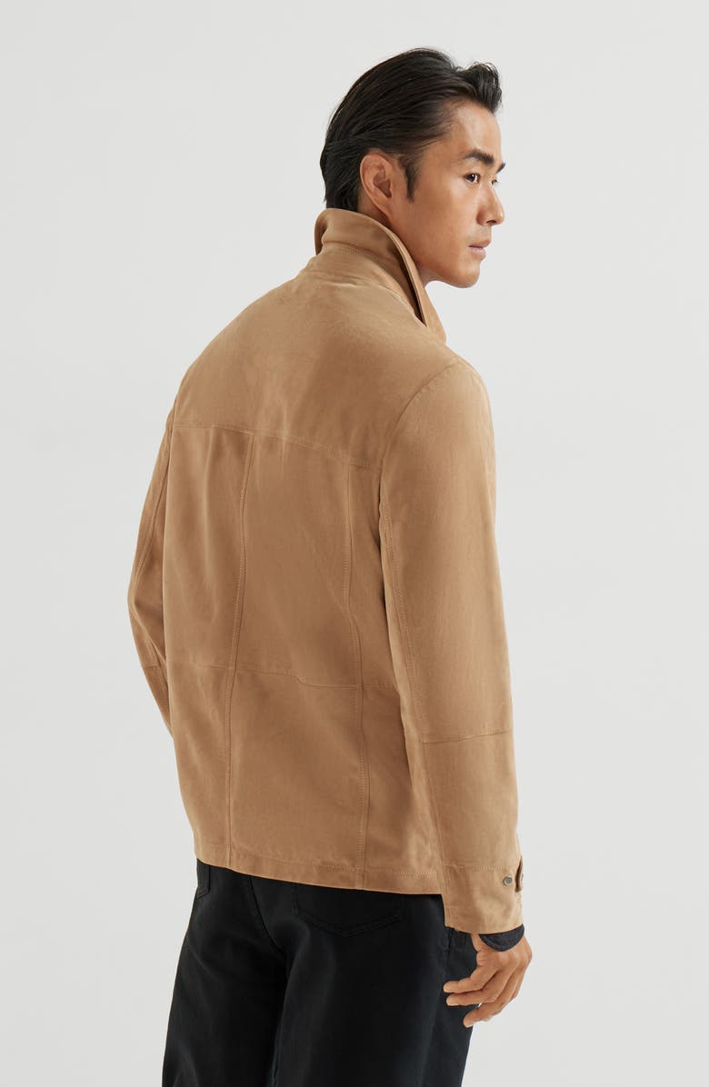 Brunello Cucinelli Suede field jacket, Alternate, color, Light Brown