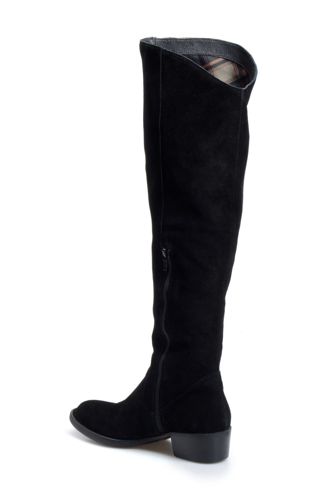 'Borda' Boot, Alternate, color, BLACK SUEDE