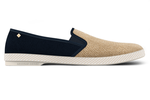 Classic Cotton Canvas & Raffia Slip-On Loafer
