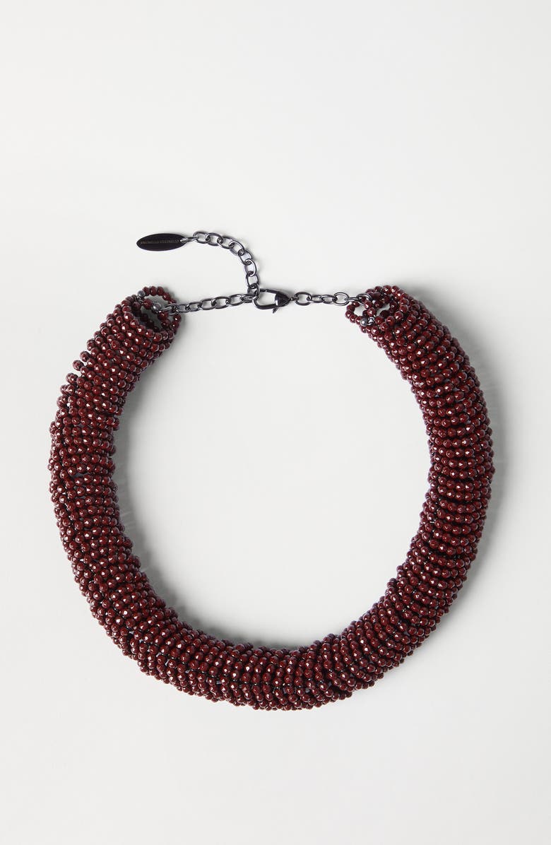 Brunello Cucinelli Sterling Silver choker, Alternate, color, Red