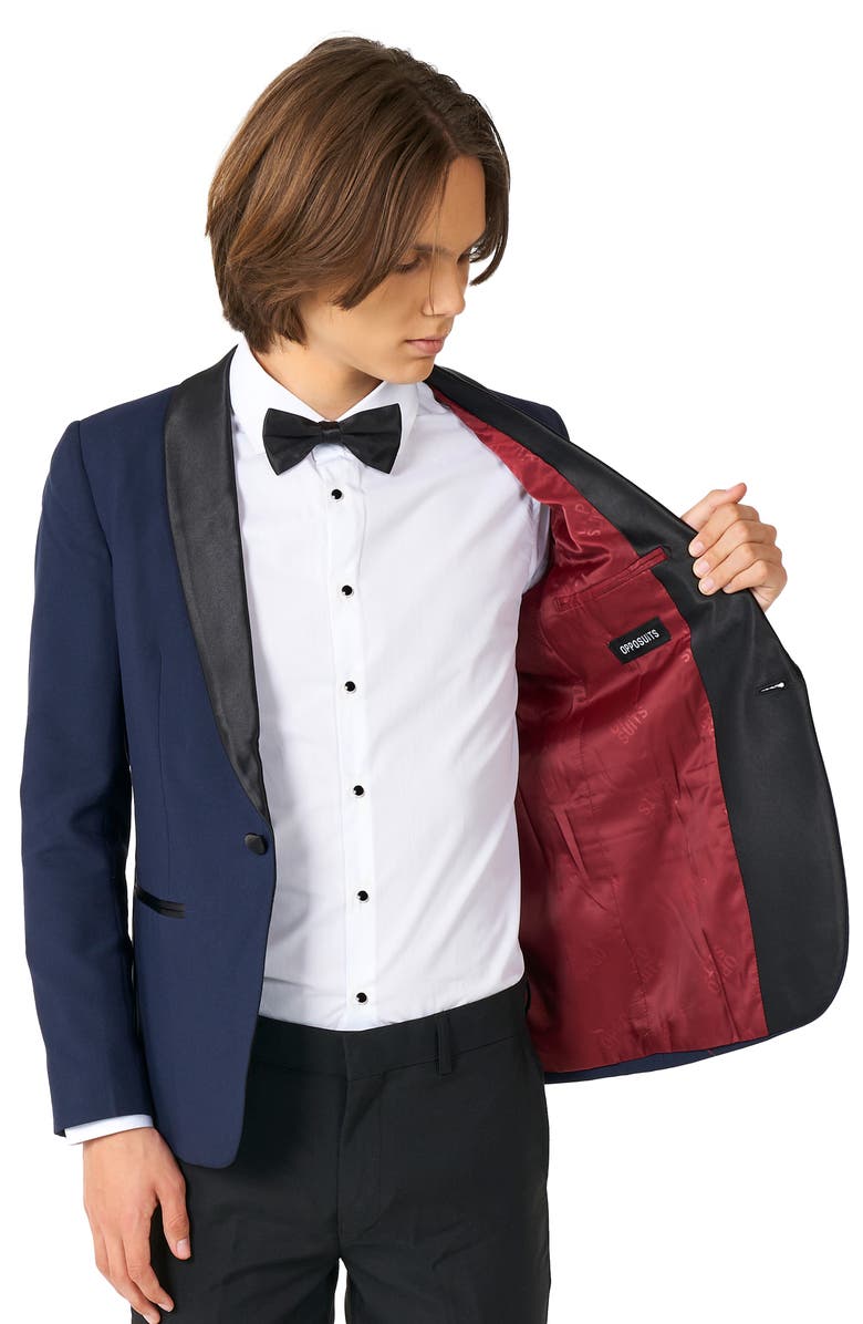 OppoSuits Kids' Midnight Blue Two-Piece Tuxedo Suit with Bow Tie, Alternate, color, Navy