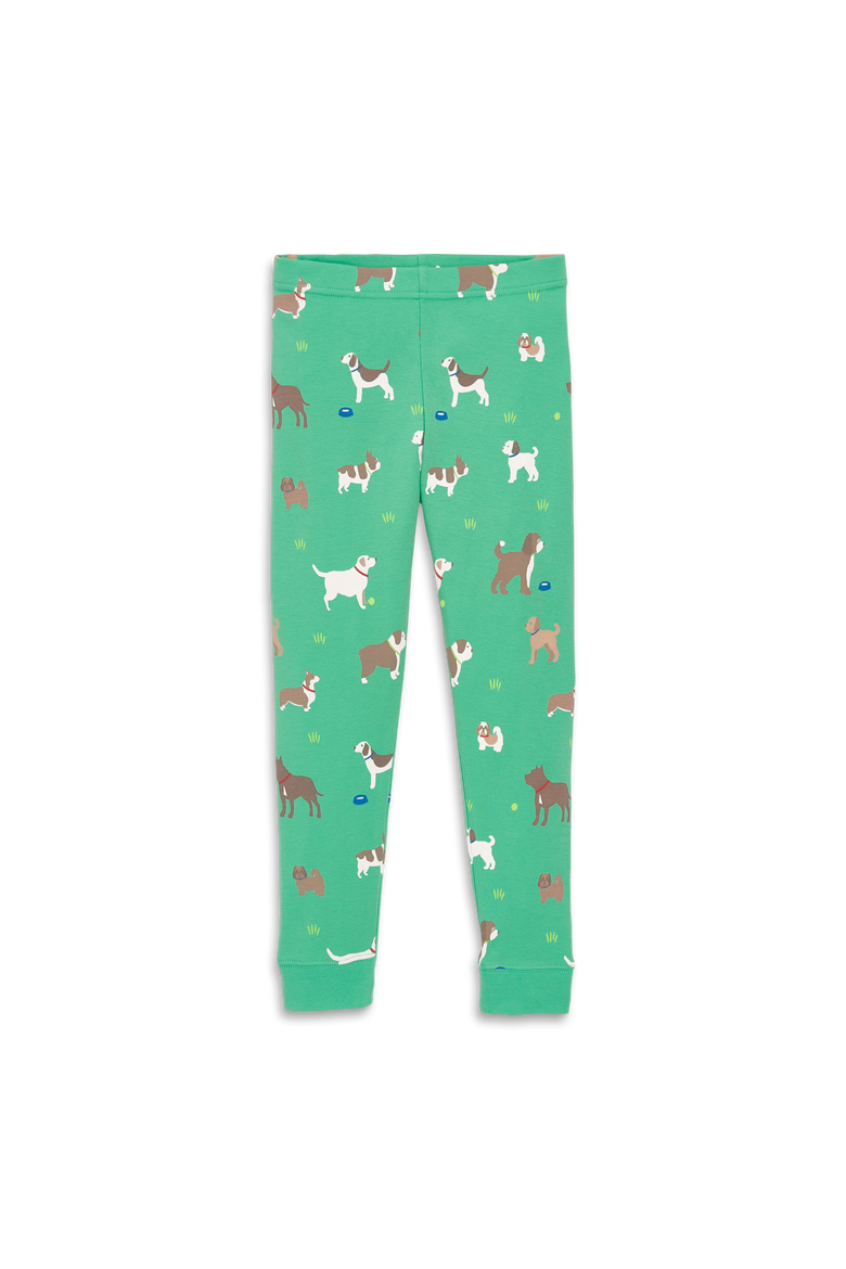 Kids Organic Pj Pant In Animal Prints, Main, color, Jade Dog Park
