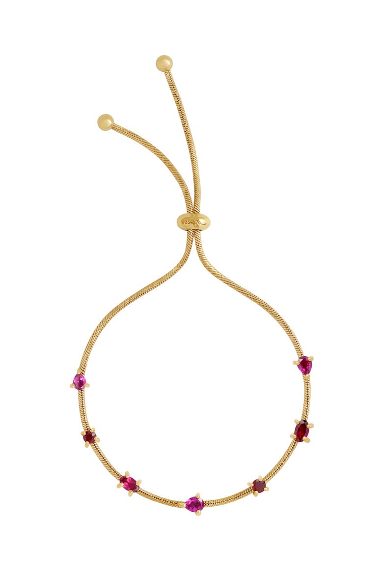 Garnet Gold Plated Women's Bolo Bracelet Harmonized Glow, Main, color, Gold/Purple