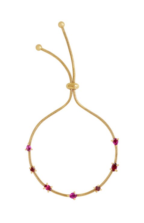 Harmonized Glow Garnet Bolo Gold Bracelet
