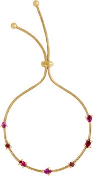 Karma and Luck Garnet Gold Plated Women's Bolo Bracelet Harmonized Glow