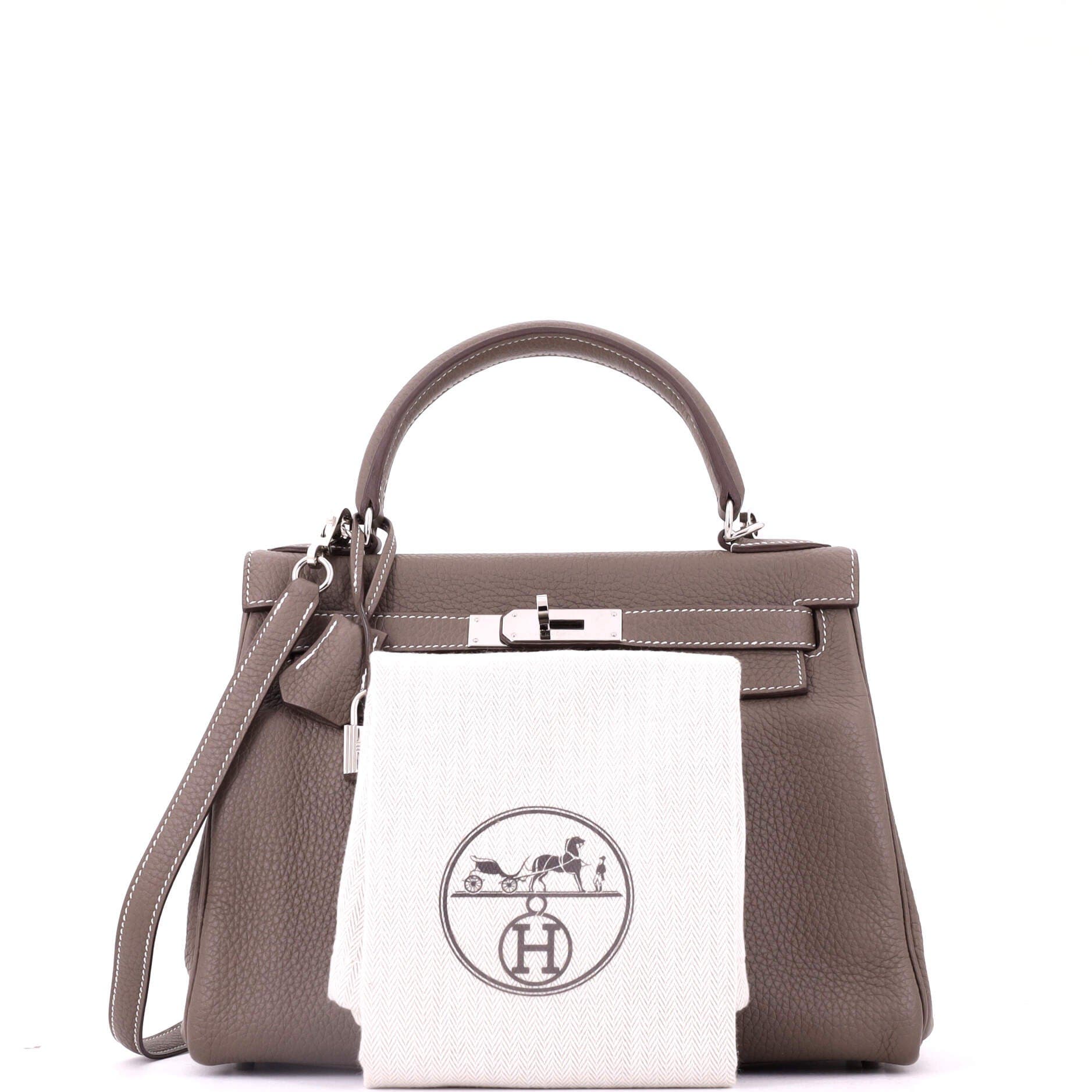 Kelly Handbag Grey Clemence with Palladium Hardware 28, Alternate, color, Grey