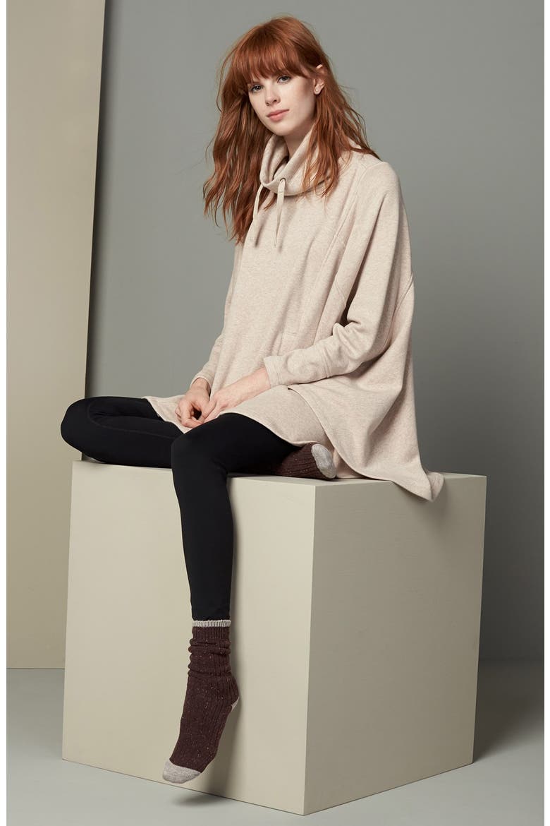 Pichot Turtleneck Poncho, Alternate, color, OATMEAL HEATHER