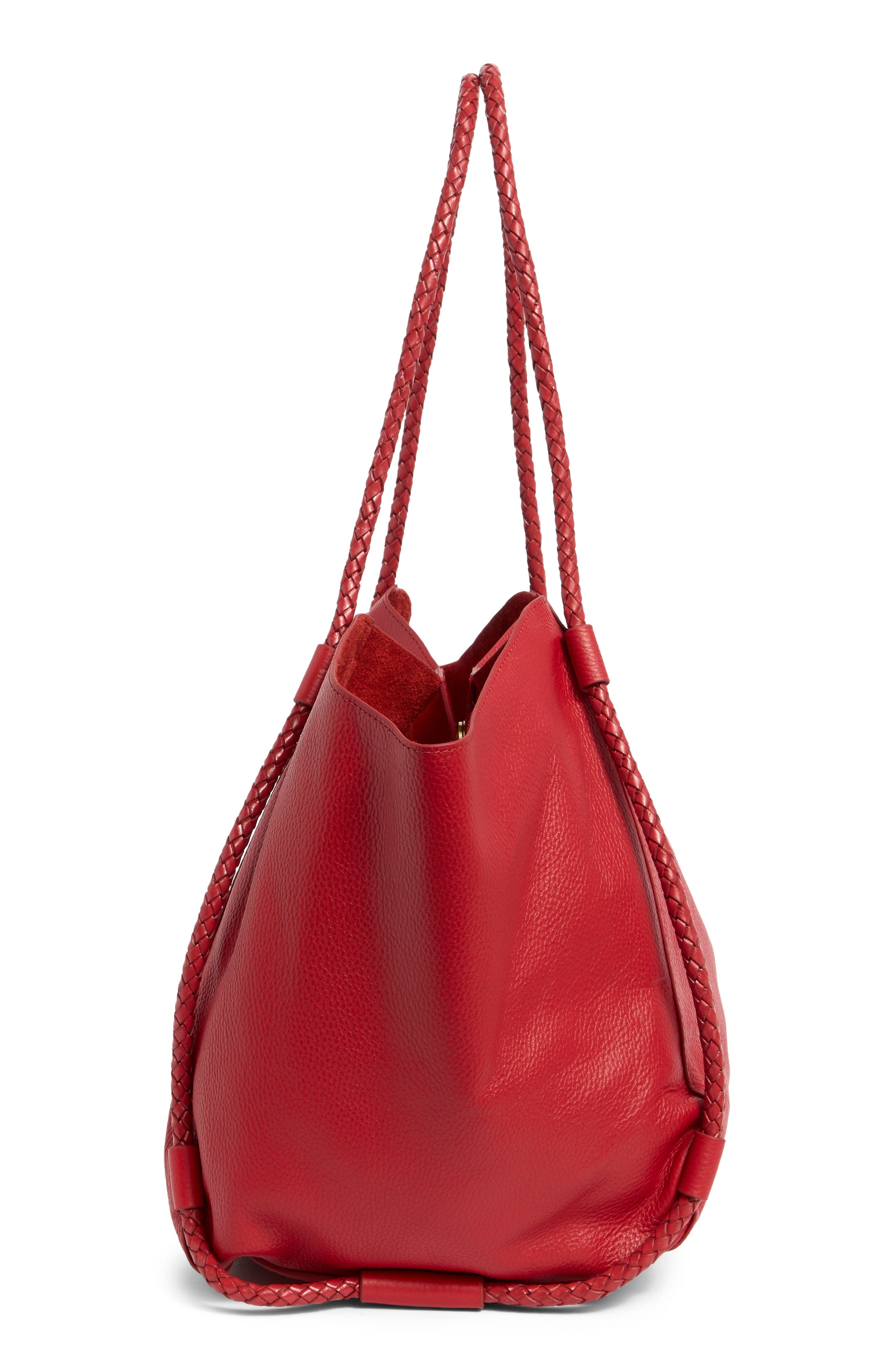 Lucky Brand Zila Leather Tote Bag, Alternate, color, Salsa
