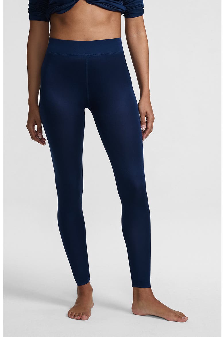 Silk Interlock Long Underwear Leggings Pants, Alternate, color, Deep Sea Navy