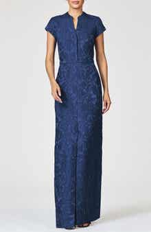 Lynn Floral Cloque Gown