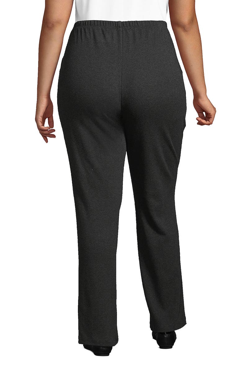 Lands' End Sport Knit High Rise Pants, Alternate, color, Dark Charcoal Heather