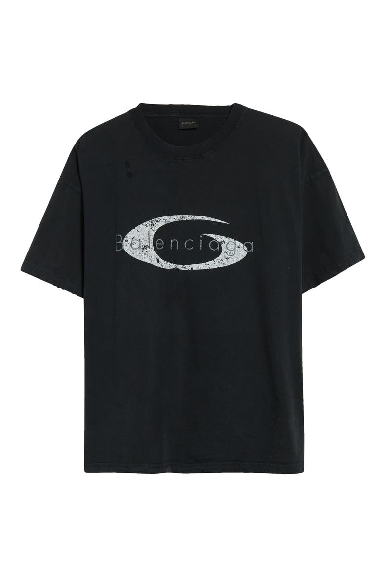 Loop Sports Icon Distressed Boxy Logo Graphic T-Shirt (Men