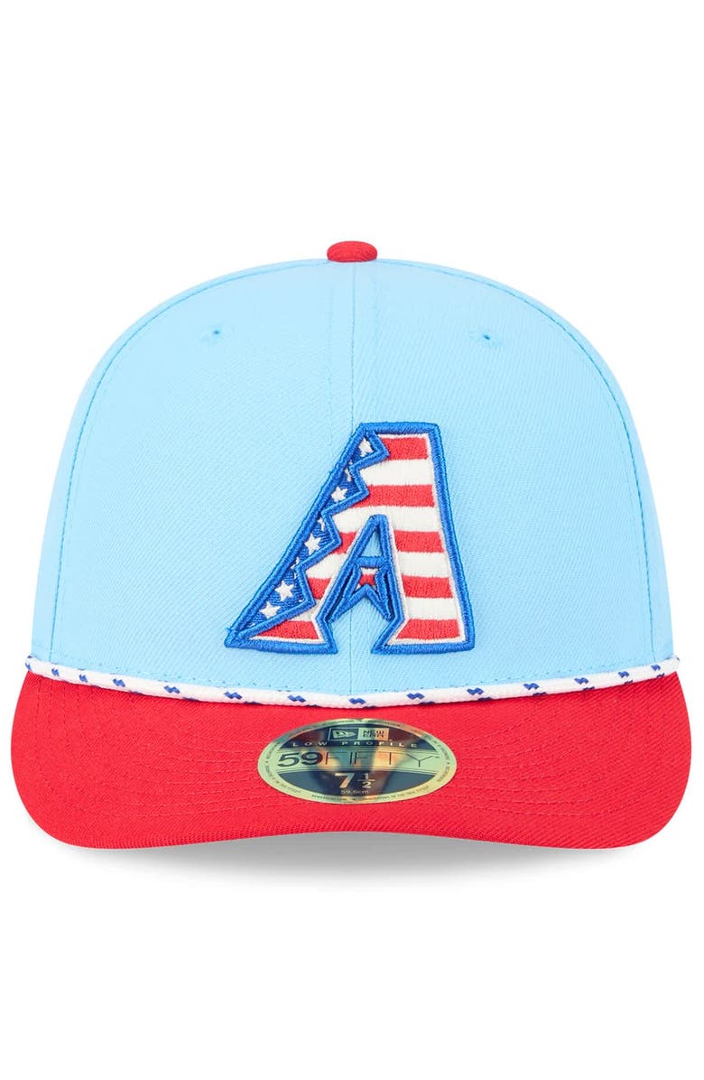 New Era Men's New Era Light Blue/Red Arizona Diamondbacks 2025 Fourth of July Low Profile 59FIFTY Fitted Hat, Alternate, color, Light Blue