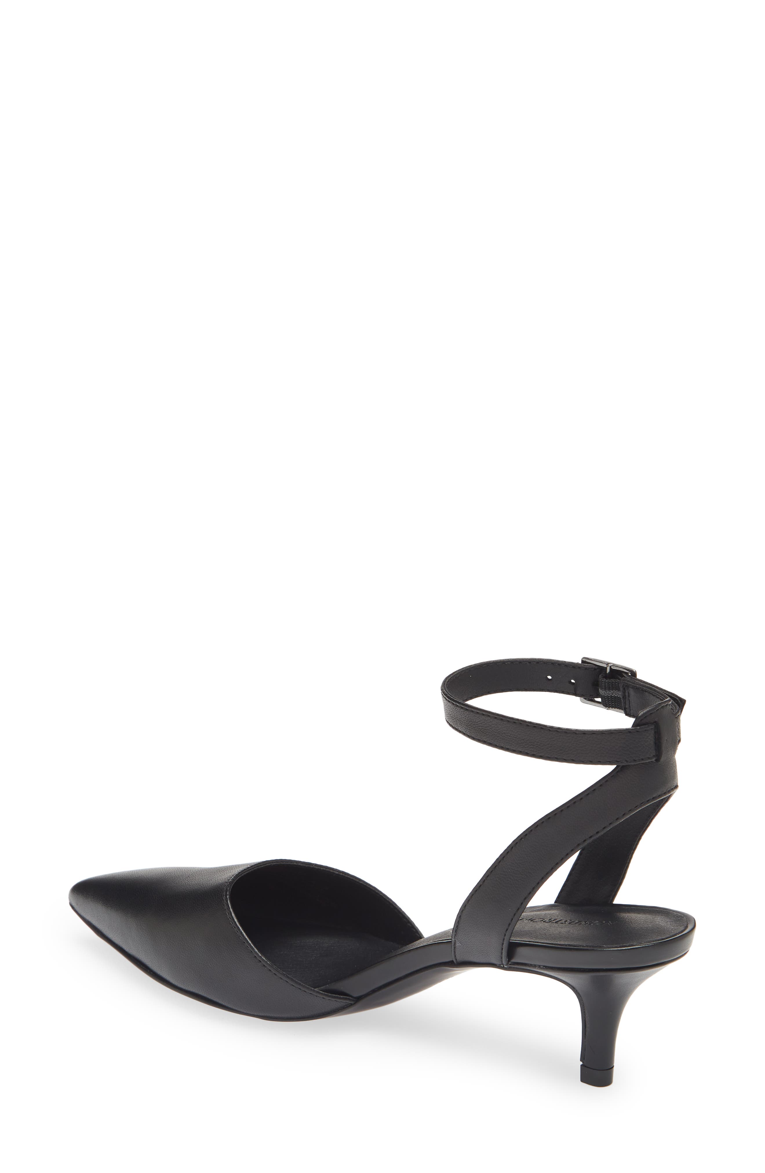 Nordstrom Pearla Kitten Heel Ankle Strap Pump, Alternate, color, Black