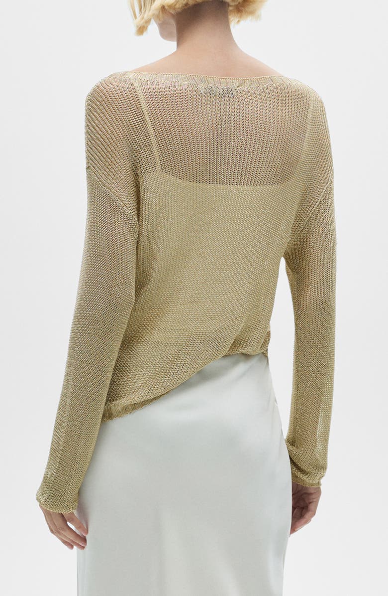 MANGO Metallic Open Stitch Sweater, Alternate, color,