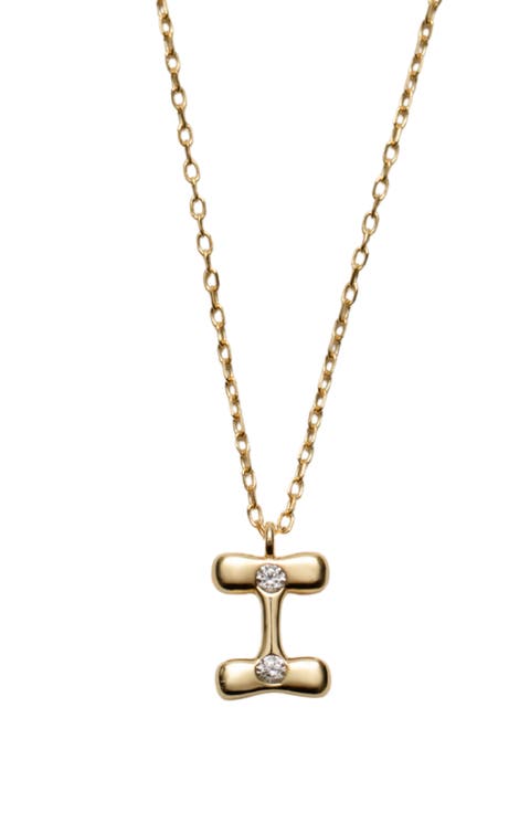 Cubic Zirconia Bubble Initial Necklace