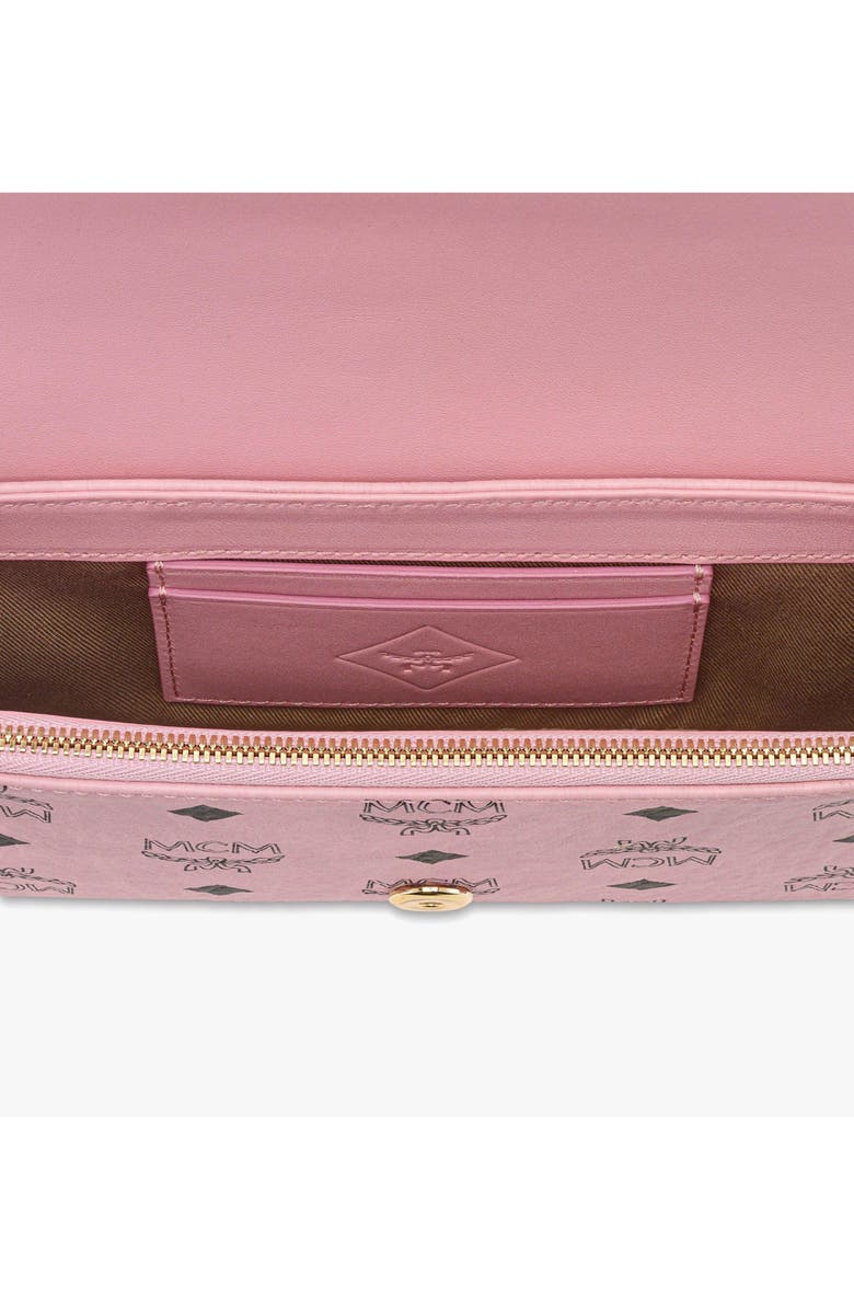 MCM Aren Crossbody Wallet in Visetos, Alternate, color, Soft Pink