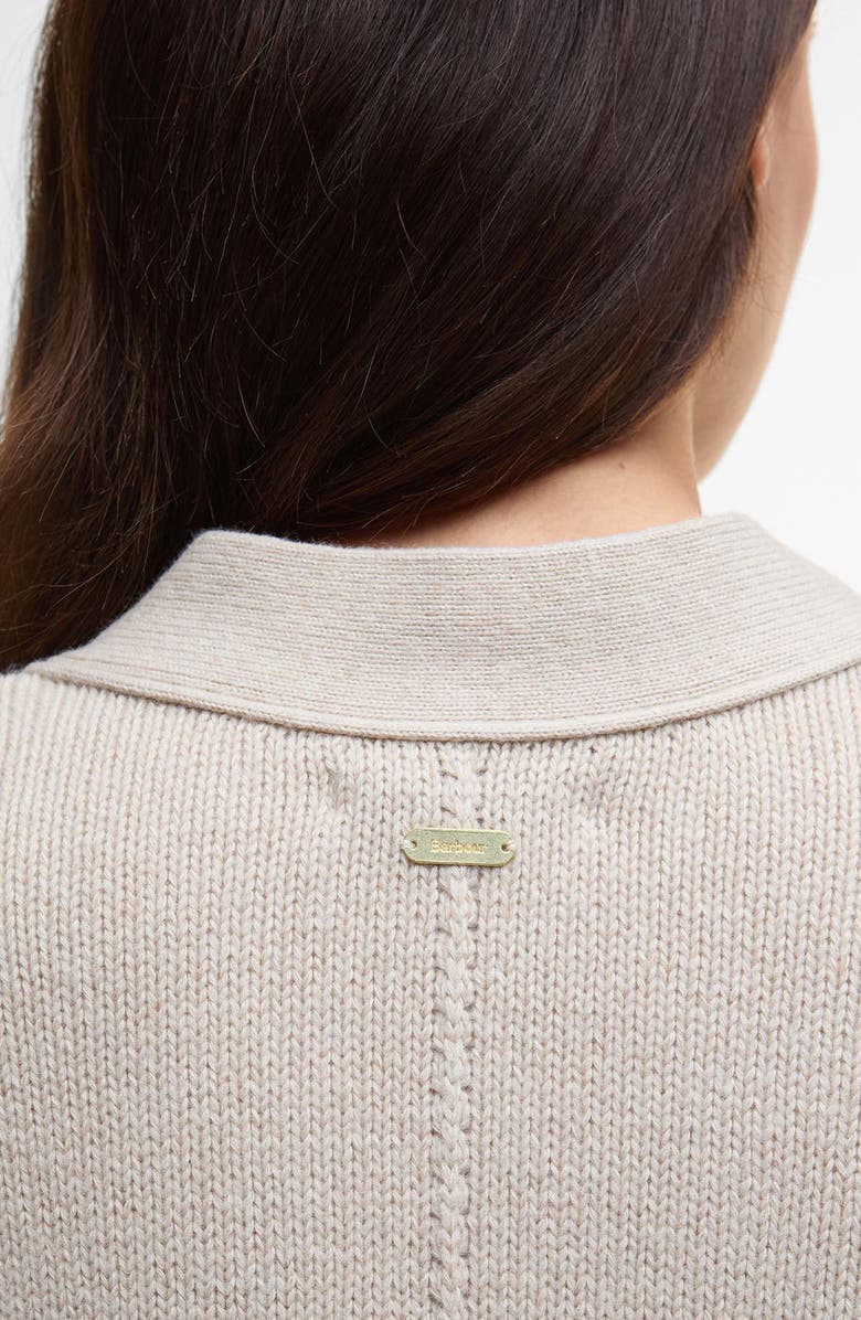 Barbour Faye Cotton & Wool Blend Cardigan, Alternate, color, Oatmeal