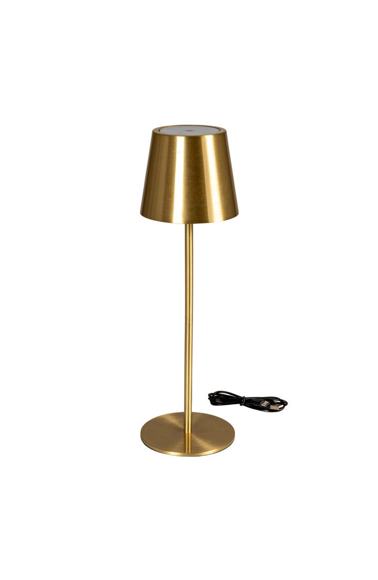 Storied Home Metal LED Rechargeable Table Lamp with Touch Sensor, Brushed Brass Finish, Main, color, Brass