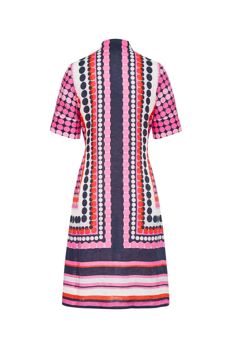 Knee Length Linen Printed Dress, Alternate, color, Multicolour