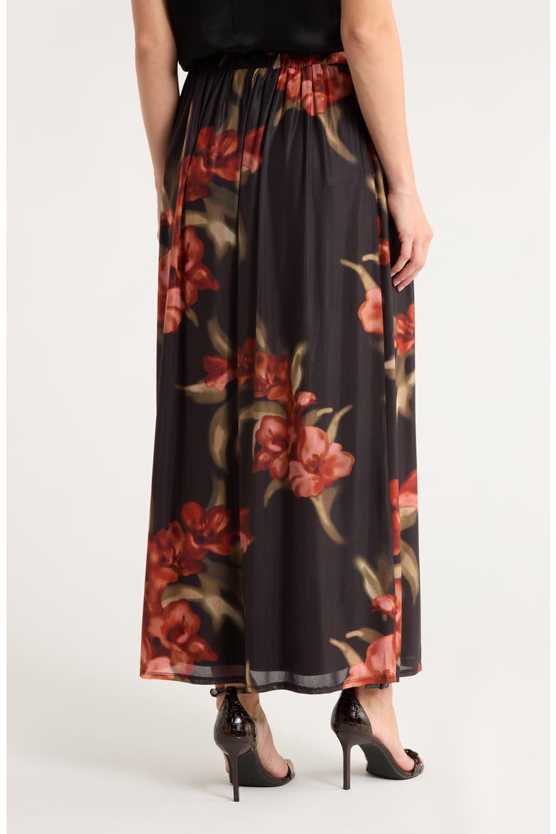 Mesh Maxi Skirt, Alternate, color, BLACK/ BRICK