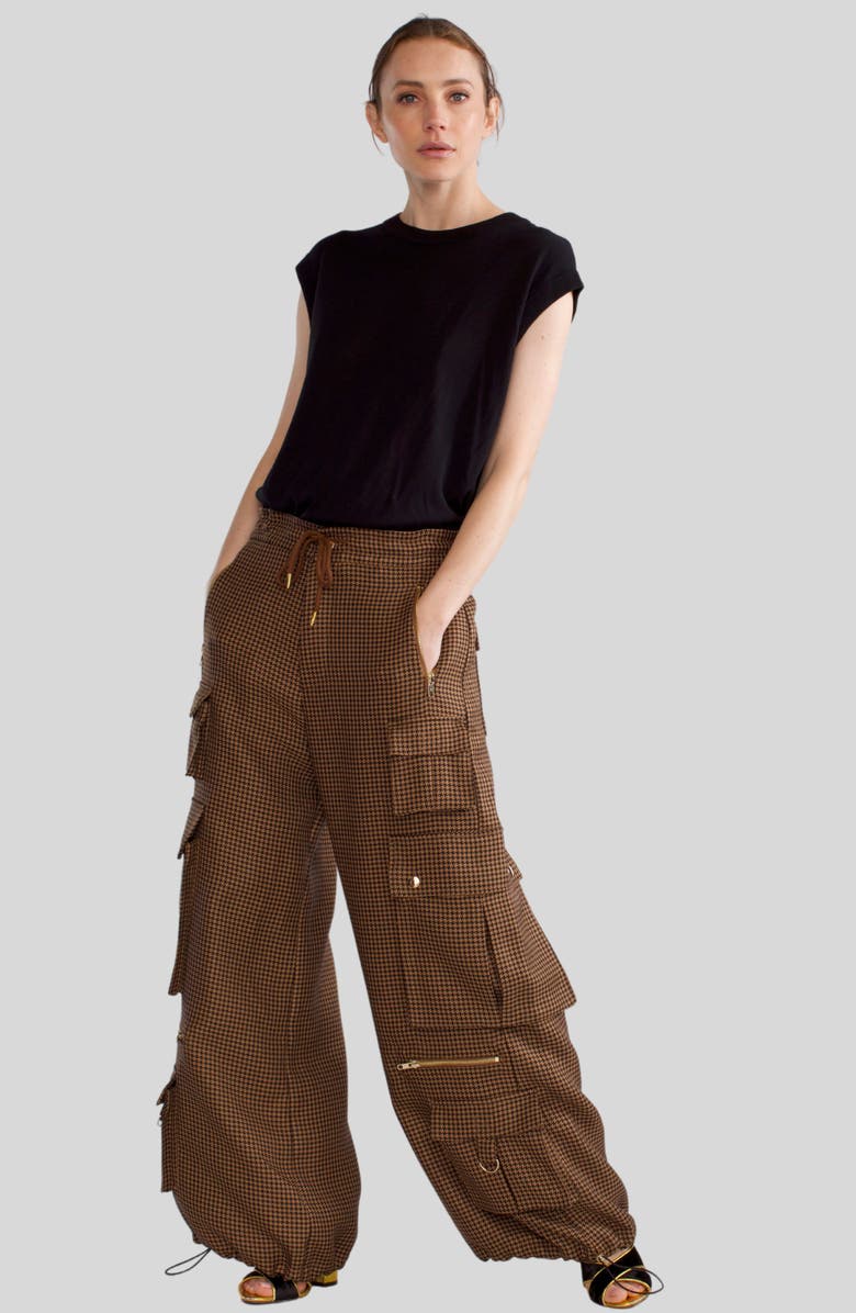 Cynthia Rowley Houndstooth Cargo Pants, Main, color,