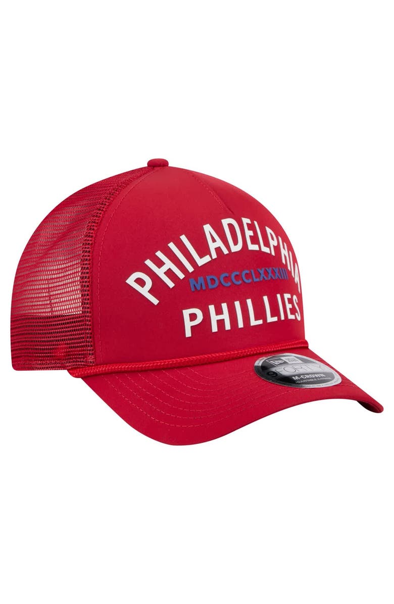 New Era Men's New Era  Red Philadelphia Phillies Minimalist 9FORTY A-Frame Adjustable Hat, Alternate, color, Red