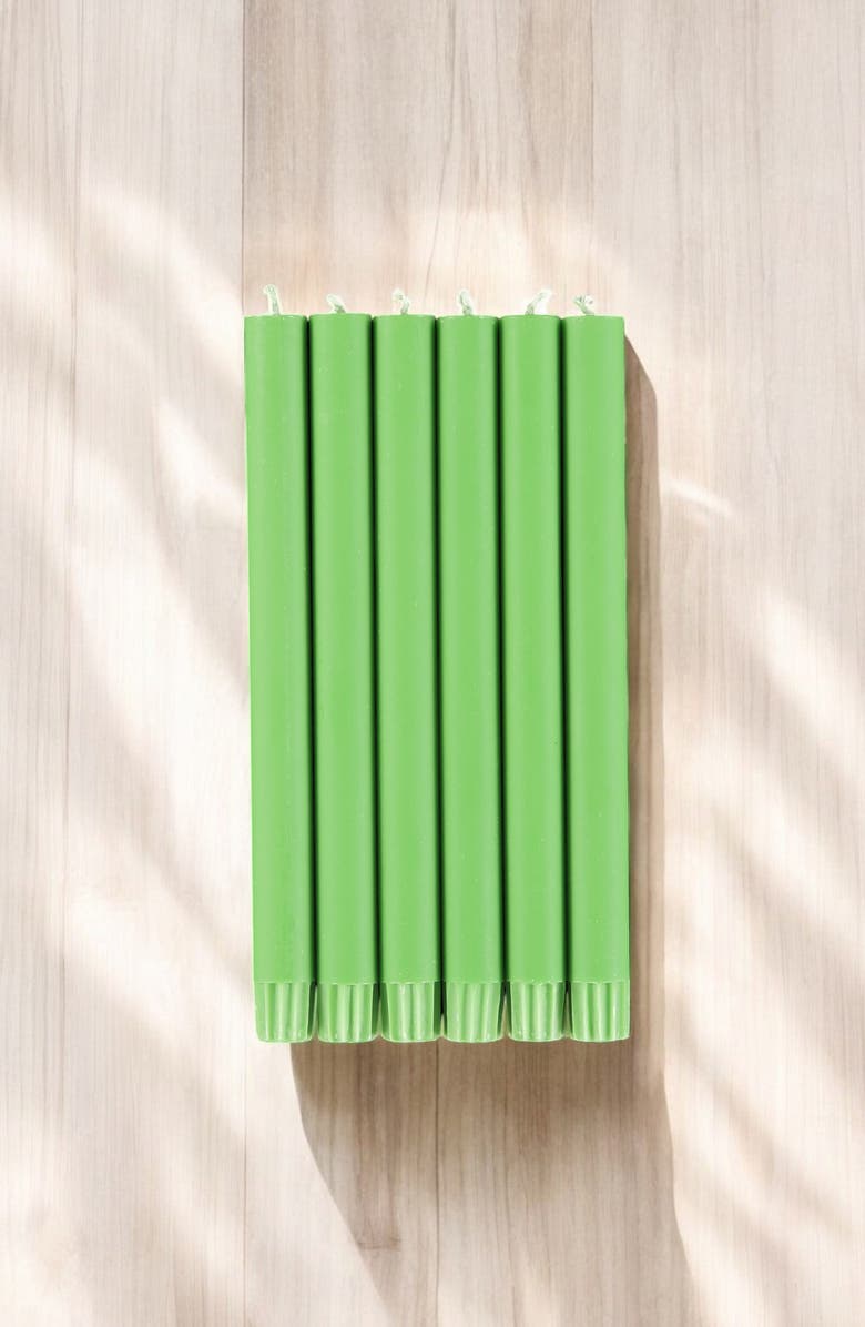 BRITISH COLOUR STANDARD 6-Pack Dinner Candles, Alternate, color, Green