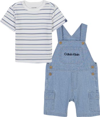 Stripe T-Shirt & Shortalls Set
