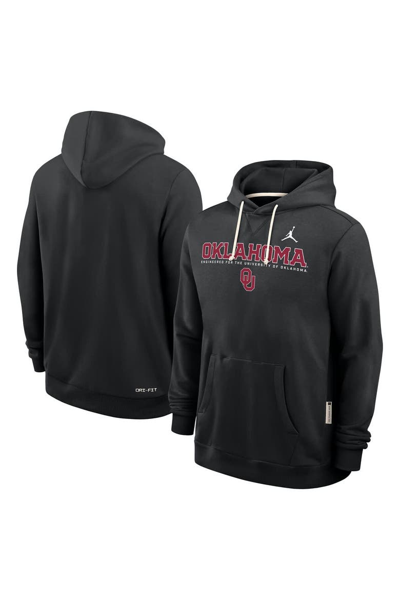 Men's Jordan Brand Black Oklahoma Sooners 2025 Sideline Standard Issue Dri-FIT Hoodie, Alternate, color, Black