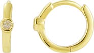 st. Moran Diamond Bezel Huggie Hoop Earrings