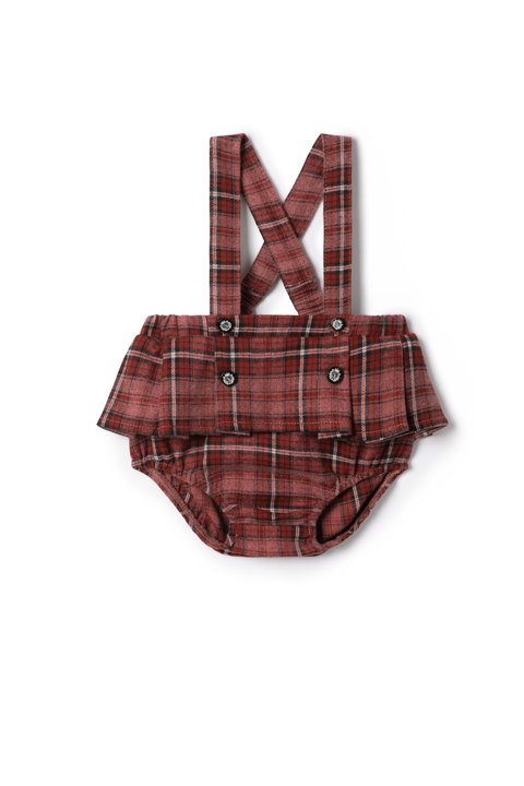 Girl Woven Plaid Overall with Removable Straps (Baby)