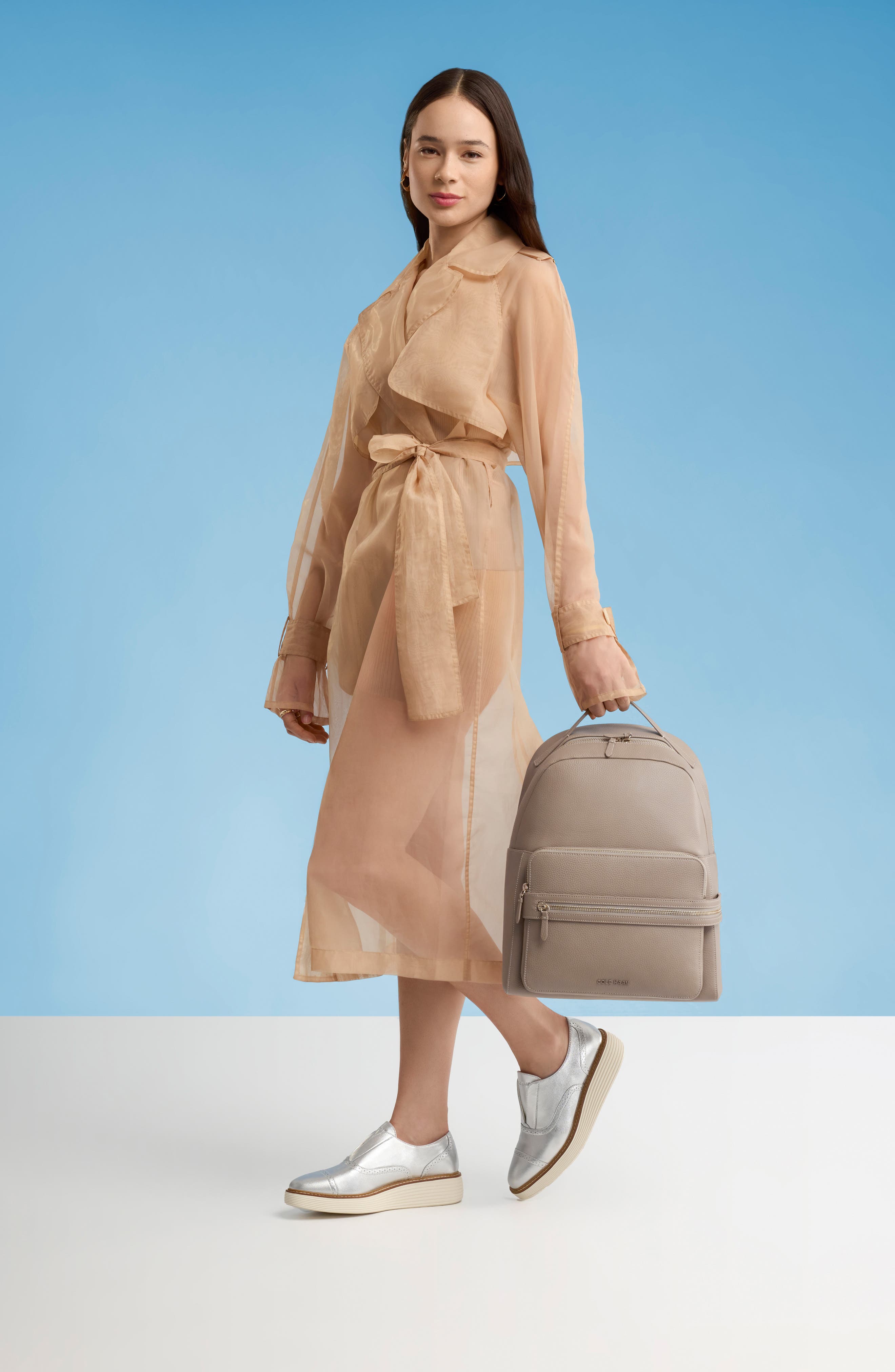 Cole Haan Davis Leather Backpack, Alternate, color, Irish Coffee