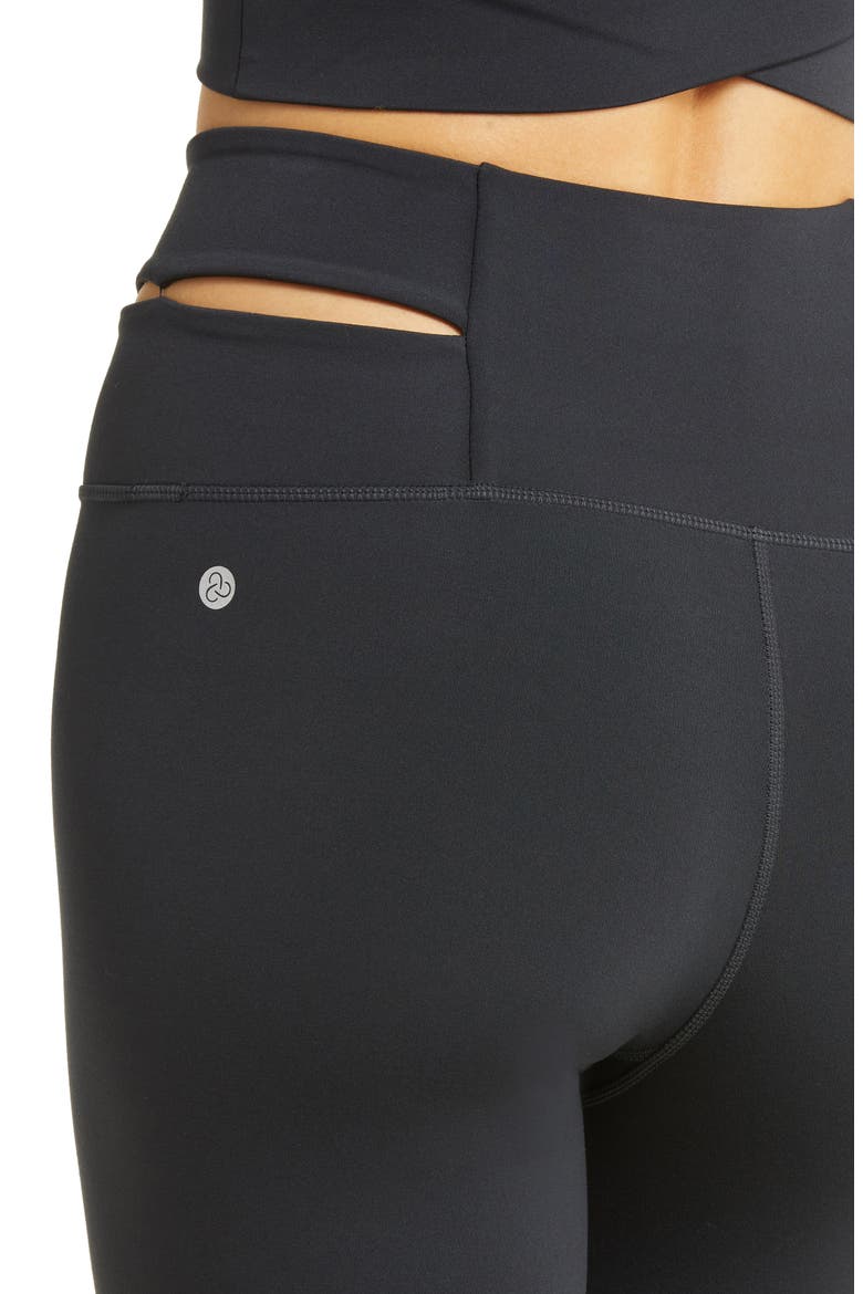 Perform Crossband 7/8 Leggings, Alternate, color, BLACK