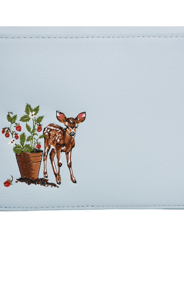 Fable England Charlotte Strawberry & Fawn Embroidered Camera Bag, Alternate, color, Light/Pastel Blue