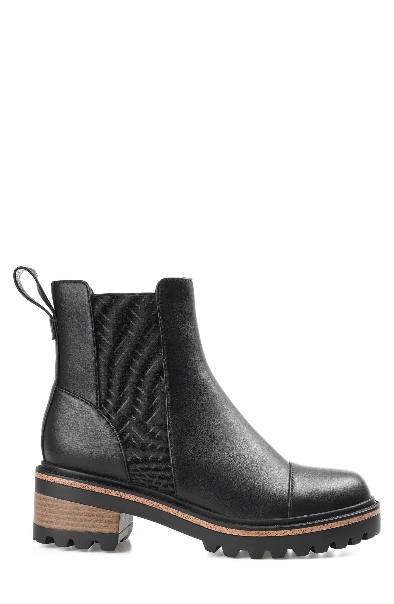 Journee Collection Journee Colleciton Mirette Lug Sole Chelsea Boot, Alternate, color, Black
