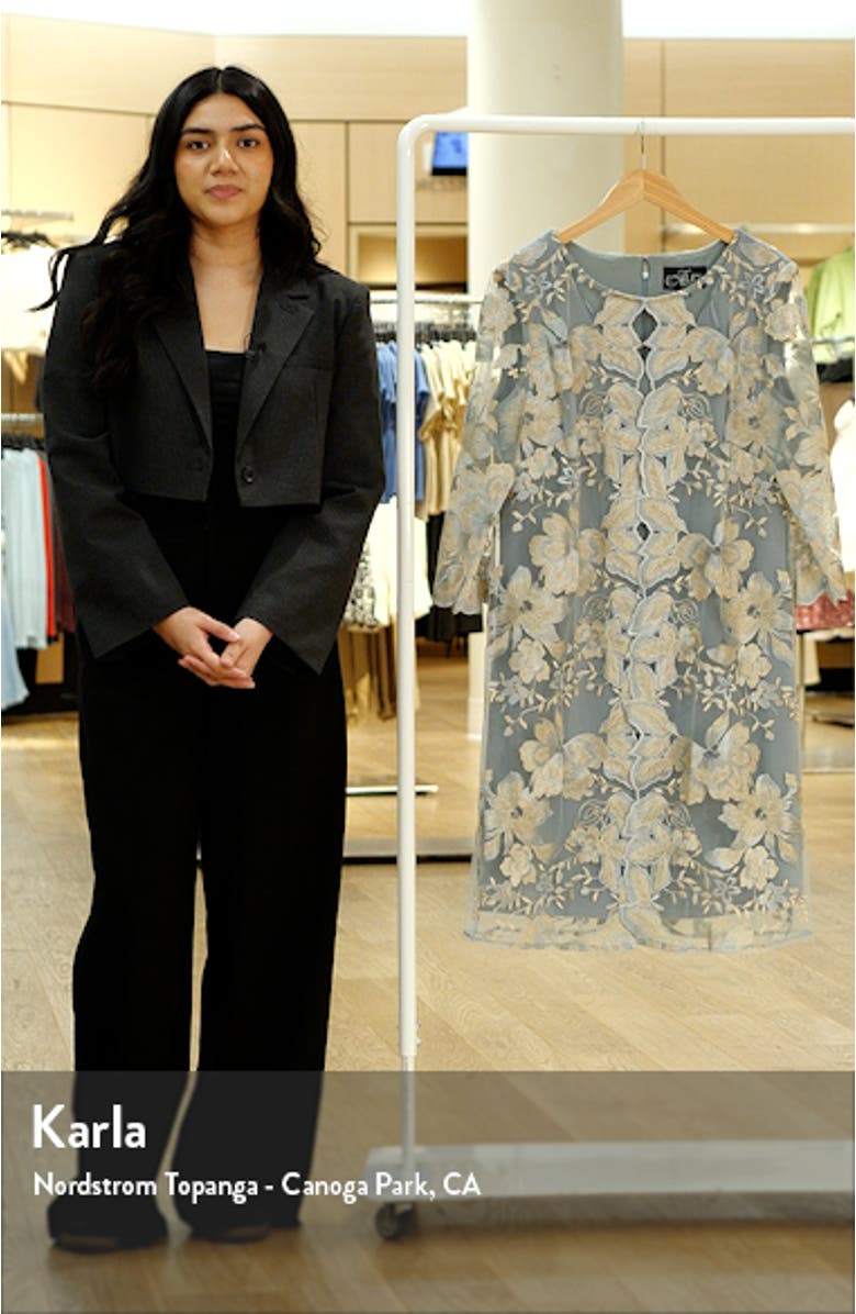 Embroidered Mock Jacket Cocktail Dress, sales video thumbnail