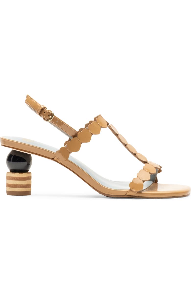 Frances Valentine Kiki Heart Strap Sandal, Alternate, color, Camel