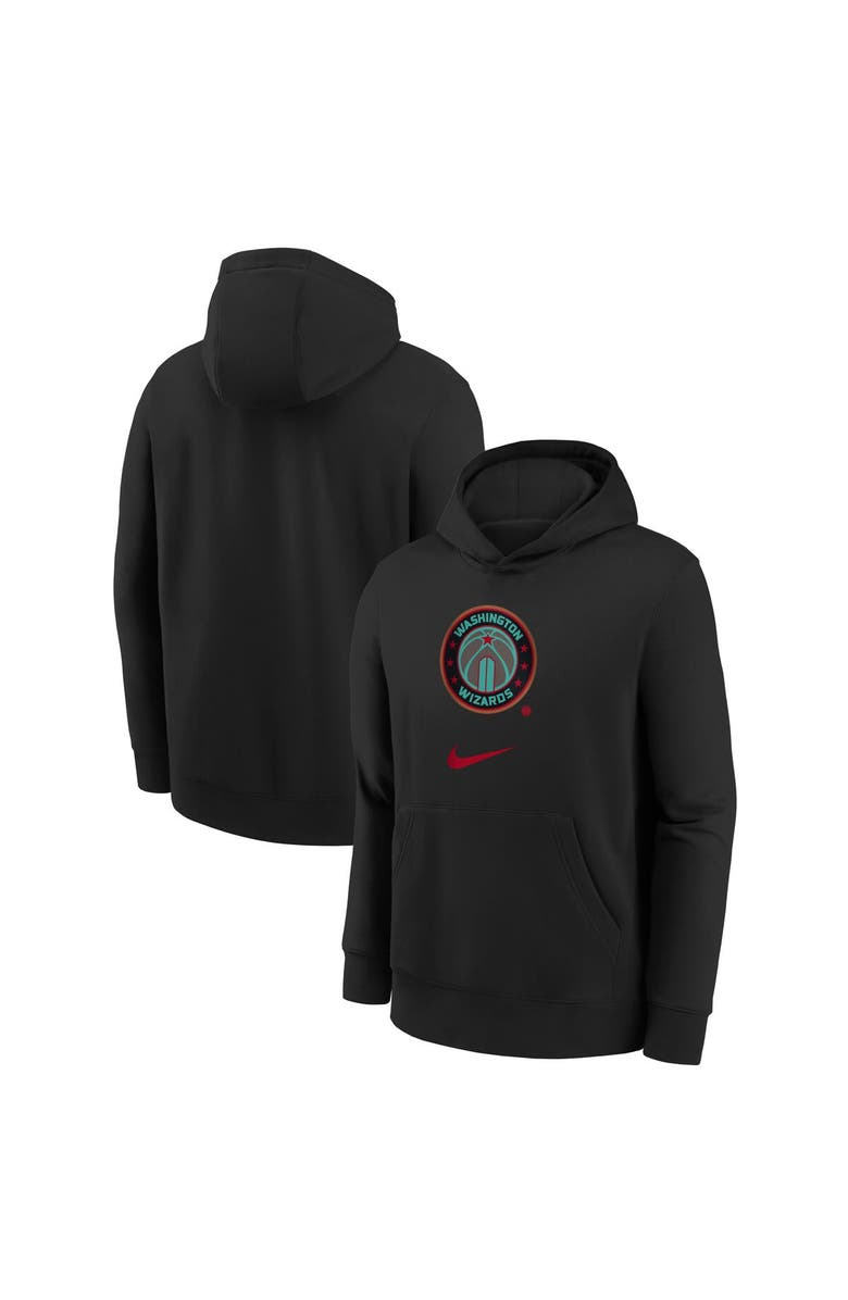 Nike Youth Nike Black Washington Wizards 2023/24 City Edition Essential Pullover Hoodie, Main, color,