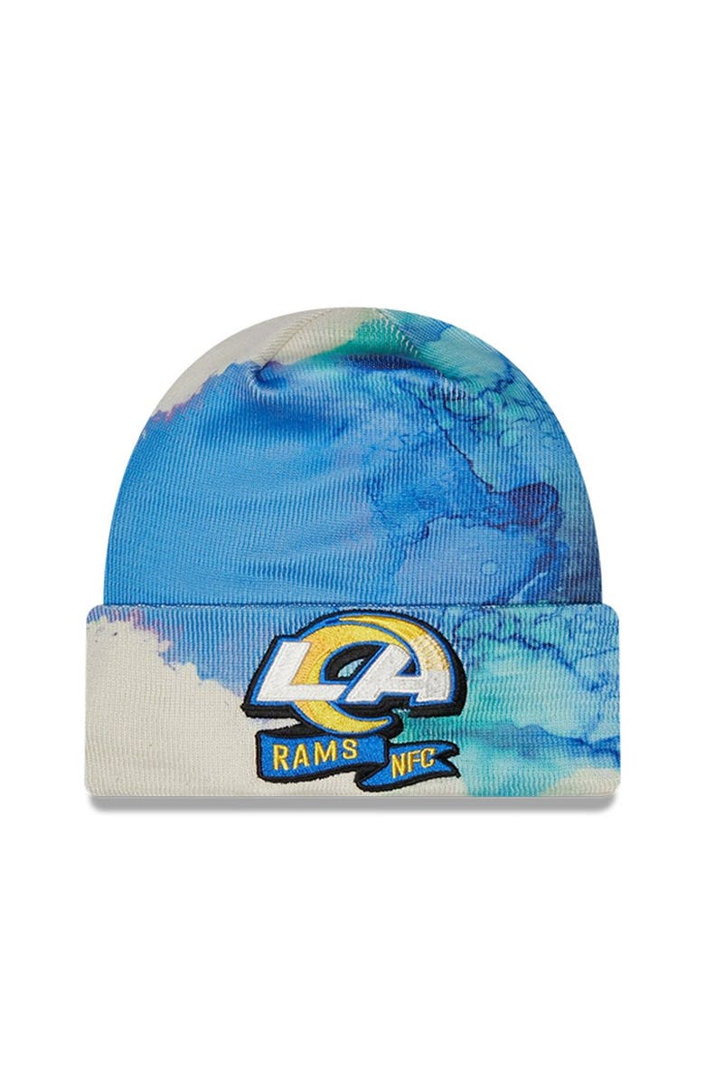 New Era Men's New Era  Royal Los Angeles Rams 2022 Sideline Ink Dye Cuffed Knit Hat, Main, color, Royal