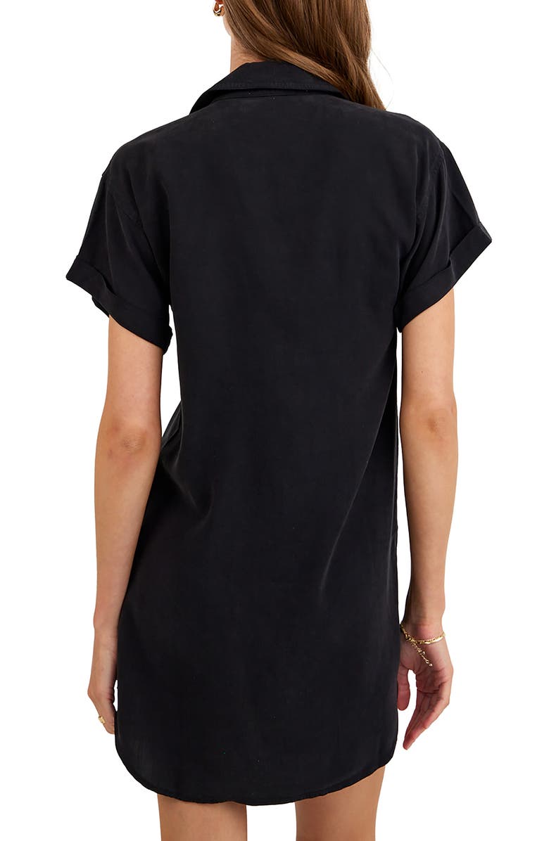 Bella Dahl Roll Sleeve Pocket Mini Shirtdress, Alternate, color, Vintage Black