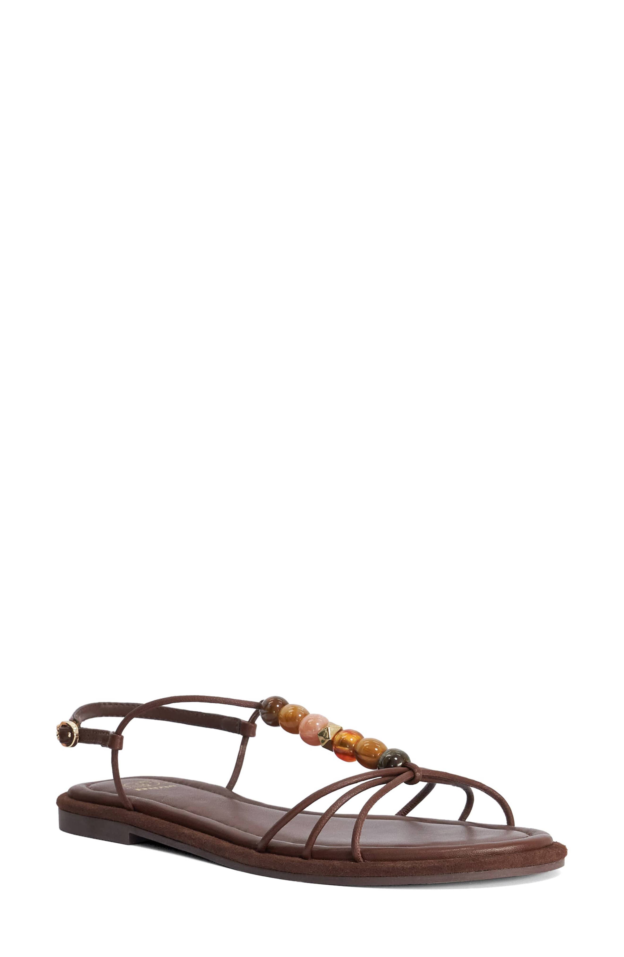 Dune London <p>Lemnos Leather Flat Sandal (Women)</p>