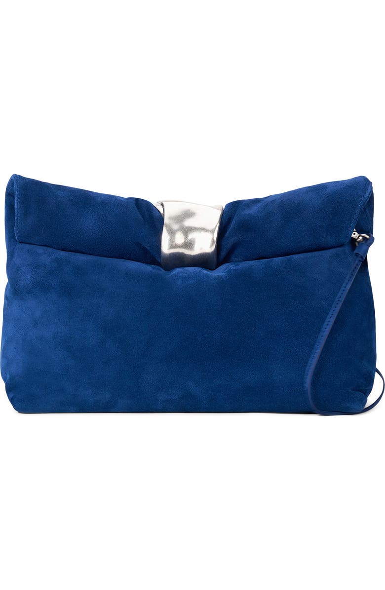 STAUD Cuff Leather Clutch, Main, color, Cobalt