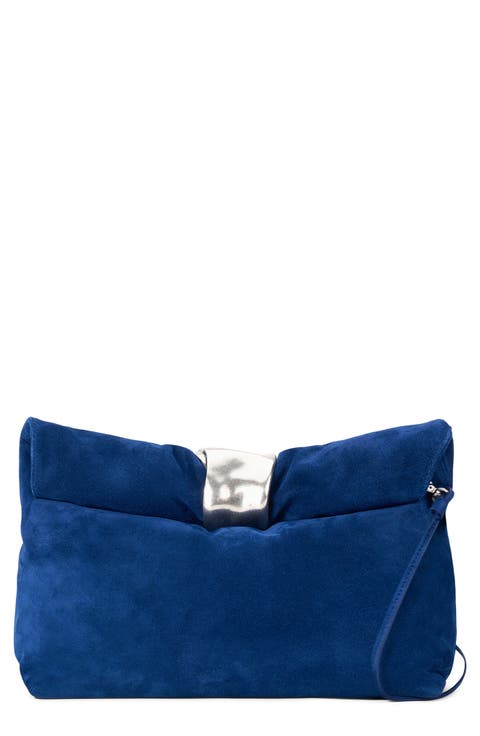 Leather Foldover Cuff Clutch
