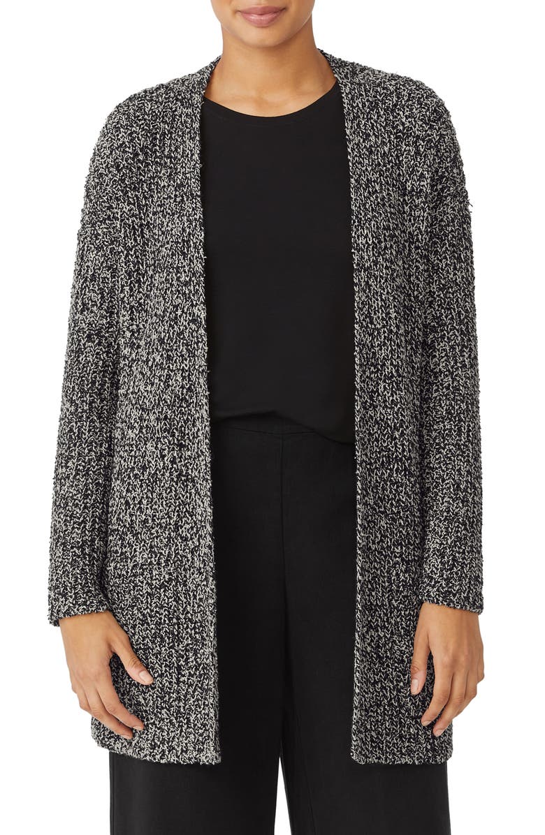Eileen Fisher Long Pocket Organic Cotton Cardigan, Main, color, 