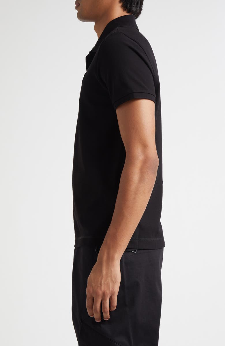 Moncler Logo Cotton Piqué Polo, Alternate, color, Black