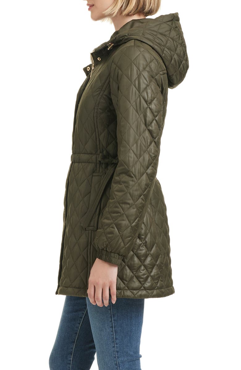 Kate Spade New York water resistant diamond quilted jacket, Alternate, color, New Dark Olive