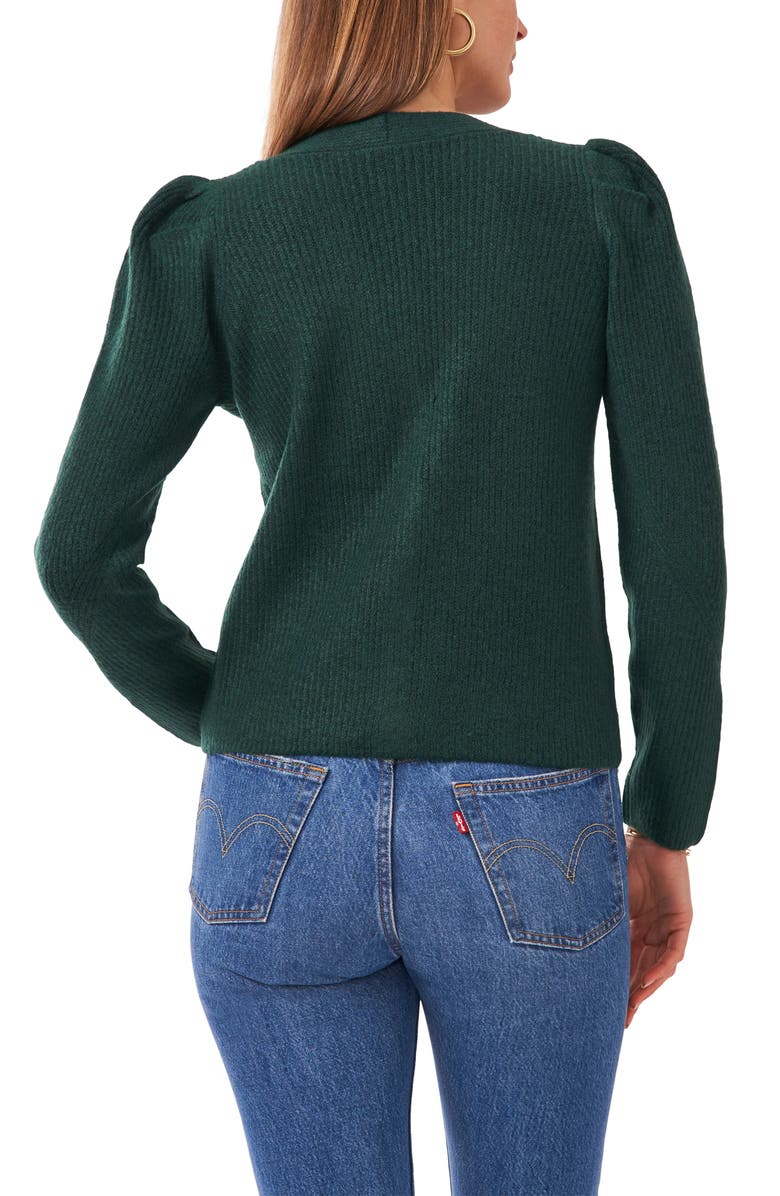 1.STATE Puff Sleeve Cardigan, Alternate, color, Windsor Moss