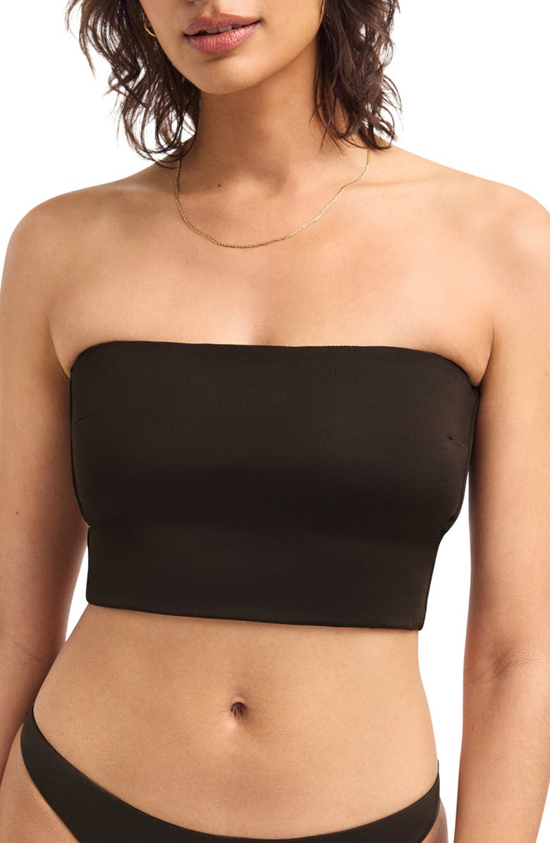 Vitamin A<sup>®</sup> Nala Bandeau Tankini Top, Main, color, Deep Earth